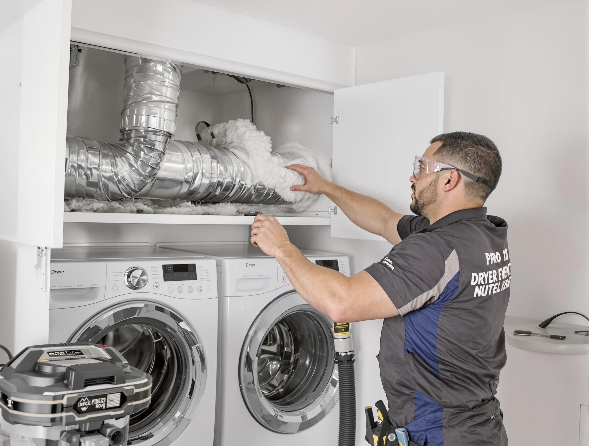 Dacono Dryer Vent Cleaning certified technician performing specialized gas dryer vent cleaning in Dacono