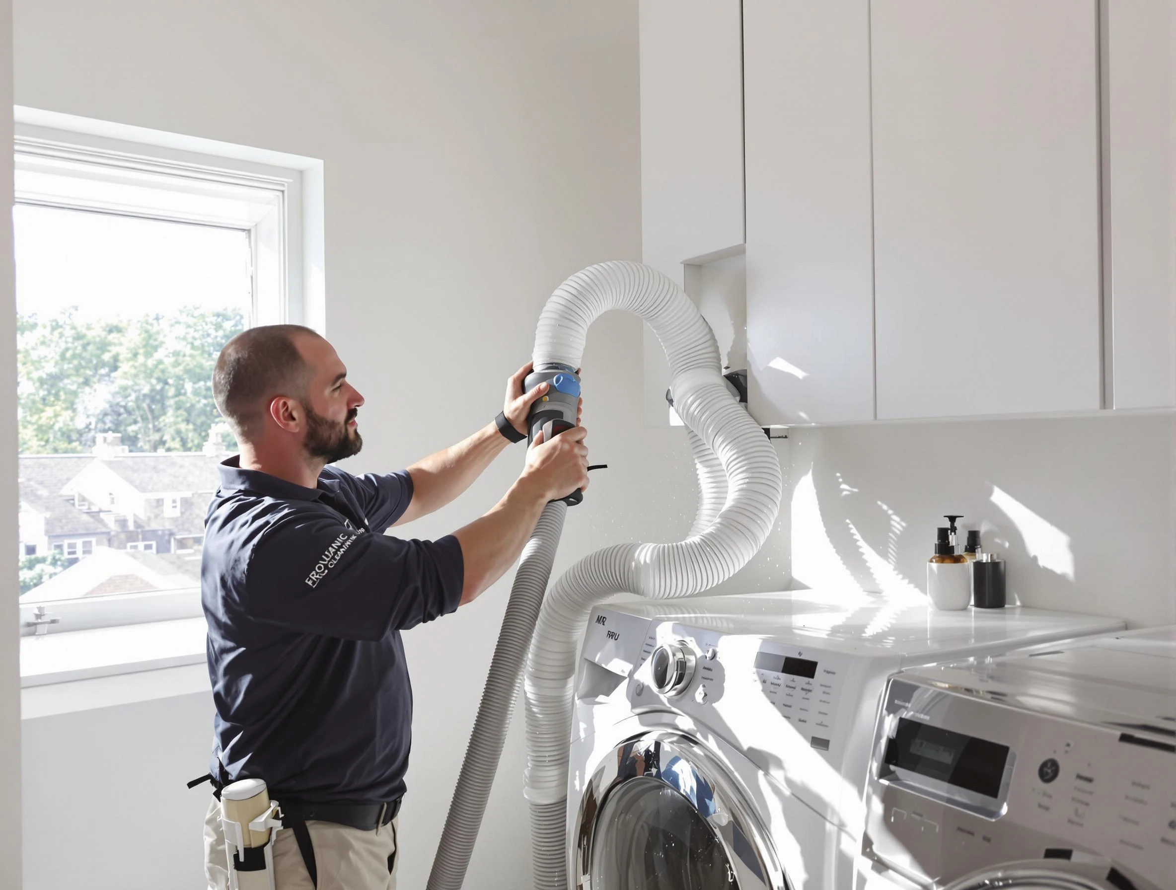 Certified Dacono Dryer Vent Cleaning technician performing dryer vent cleaning in Dacono